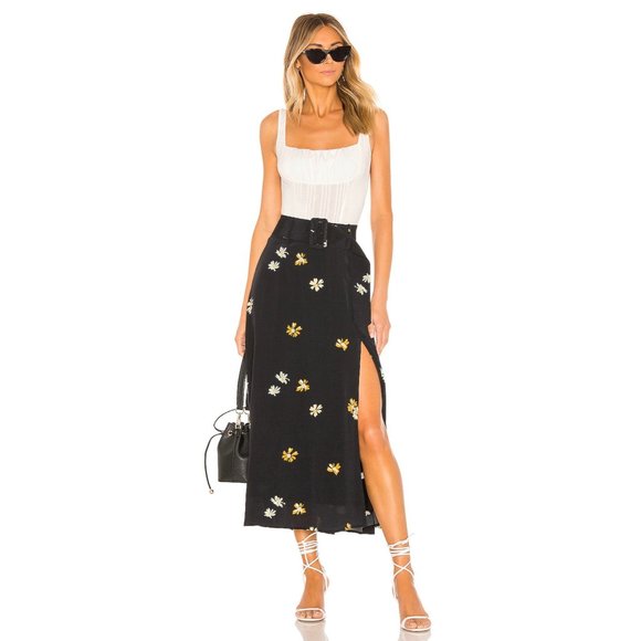 Capulet Dresses & Skirts - Capulet Devin Belted Skirt Black W Daisy Print